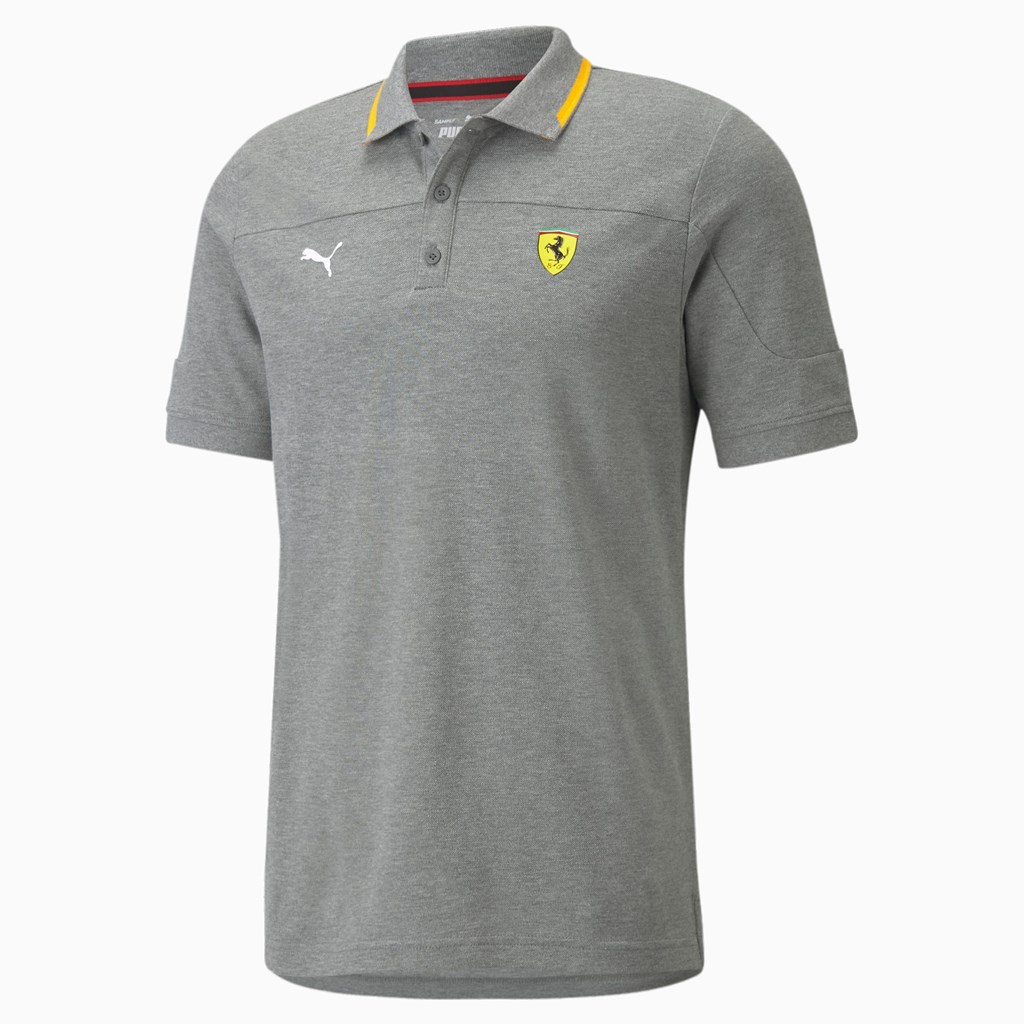 Puma Scuderia Ferrari Race Polo Shirt Herre Medium Gray Heather | 176482RCU