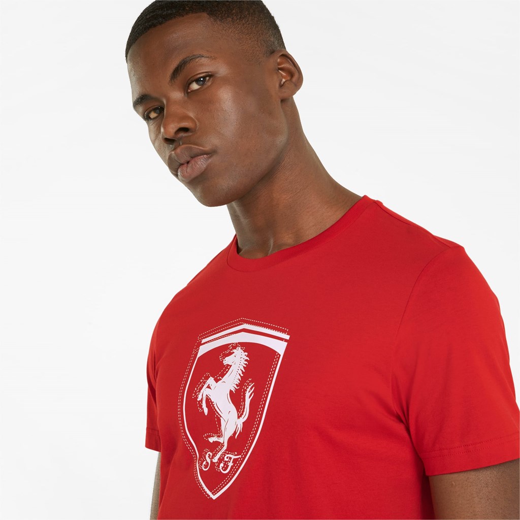 Puma Scuderia Ferrari Race Tonal Shield Løbe T-shirt Herre Rosso Corsa | 571924NBH