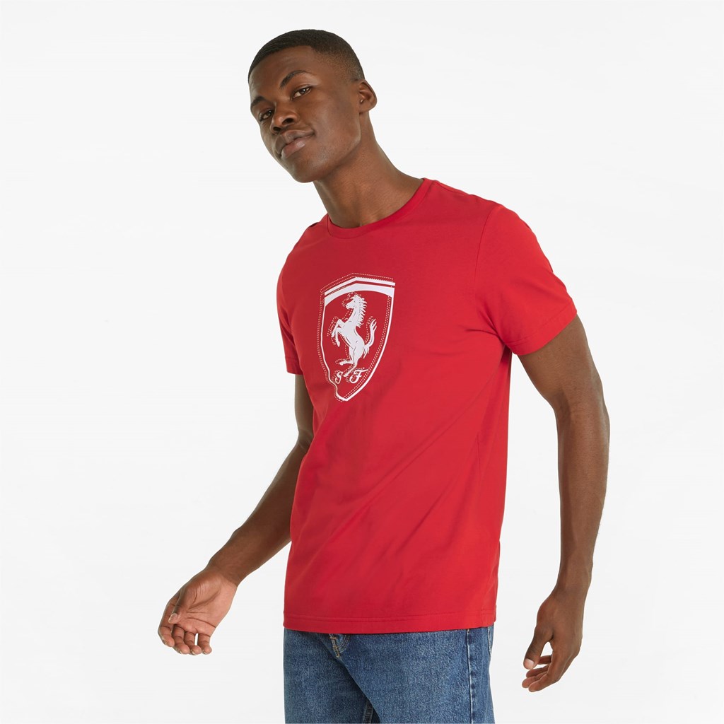 Puma Scuderia Ferrari Race Tonal Shield Løbe T-shirt Herre Rosso Corsa | 571924NBH