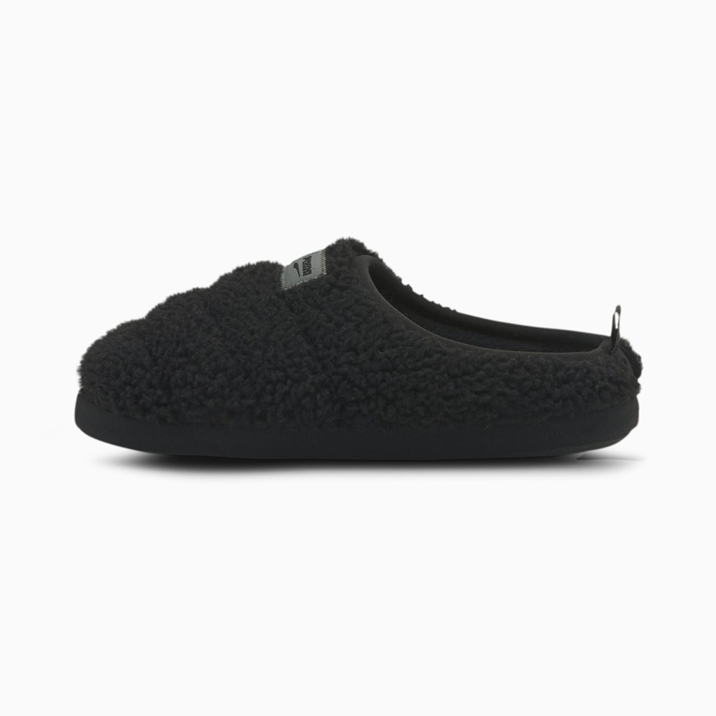 Puma Scuff Sherpa Tøfler Dame Sort Mørke | 731042SZW