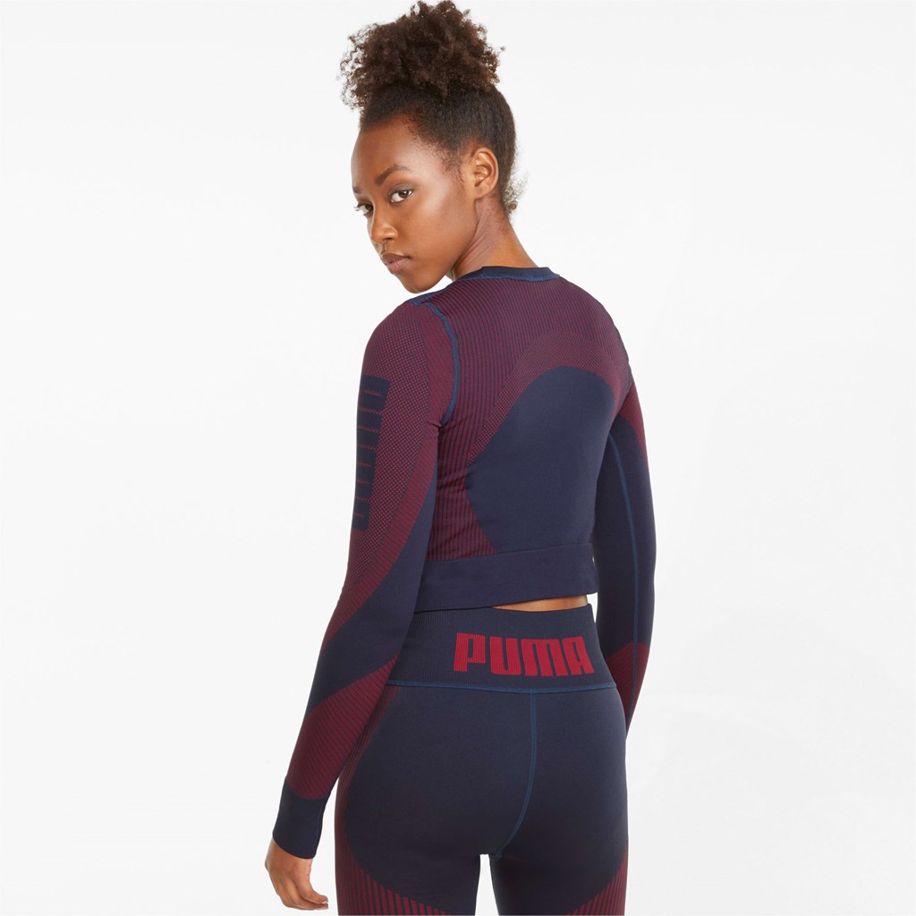 Puma Seamless Long Sleeve Fitted Trænings Løbe T-shirt Dame Spellbound / Sunblaze | 514270KSJ