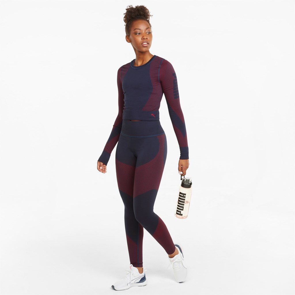 Puma Seamless Long Sleeve Fitted Trænings Løbe T-shirt Dame Spellbound / Sunblaze | 514270KSJ