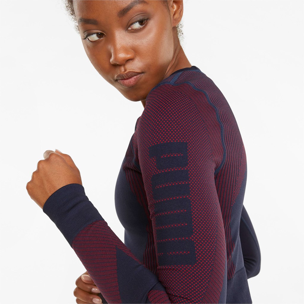 Puma Seamless Long Sleeve Fitted Trænings Løbe T-shirt Dame Spellbound / Sunblaze | 514270KSJ