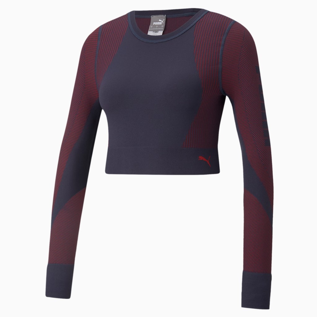 Puma Seamless Long Sleeve Fitted Trænings Løbe T-shirt Dame Spellbound / Sunblaze | 514270KSJ