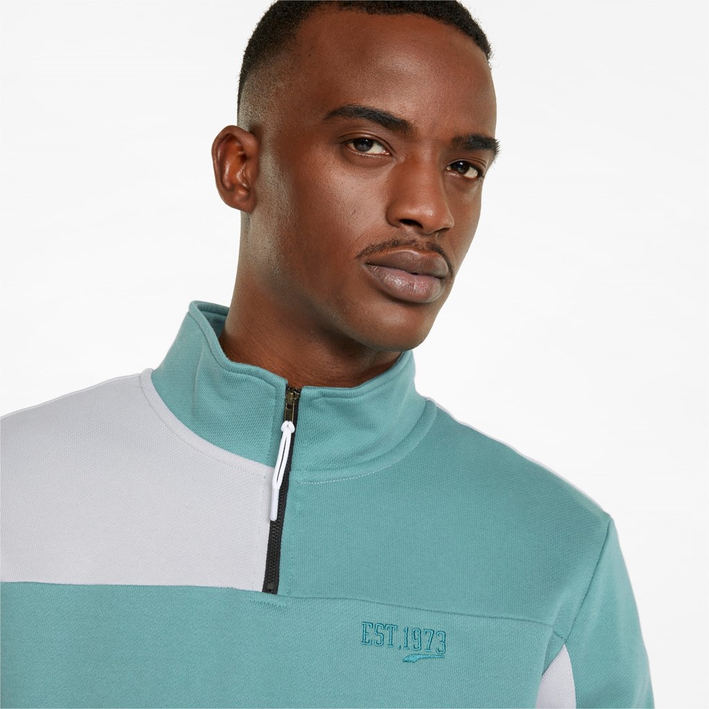 Puma Signature Basketball Pullover Herre Blå | 710629TXO