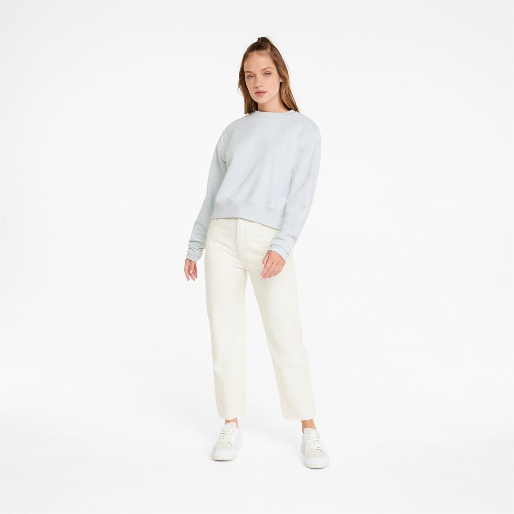 Puma Snow Tiger Boxy Crew Neck Trøjer Dame Ice Flow | CE5210976