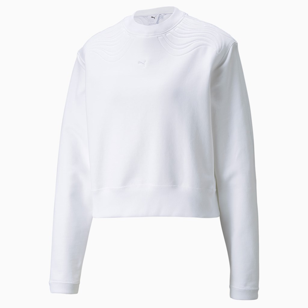 Puma Snow Tiger Boxy Crew Neck Trøjer Dame Hvide | NX5634981