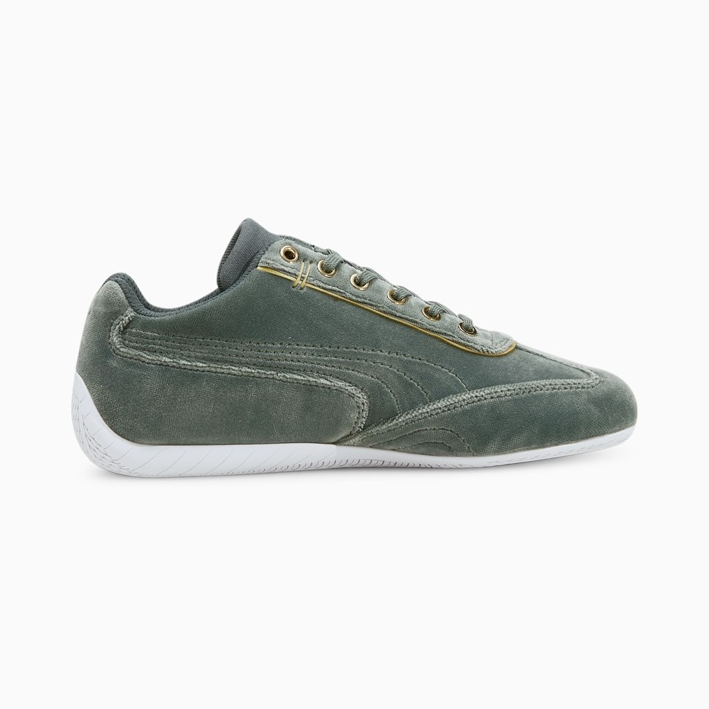 Puma Speedcat Velvet Sneakers Dame Grøn Guld | TE4987250