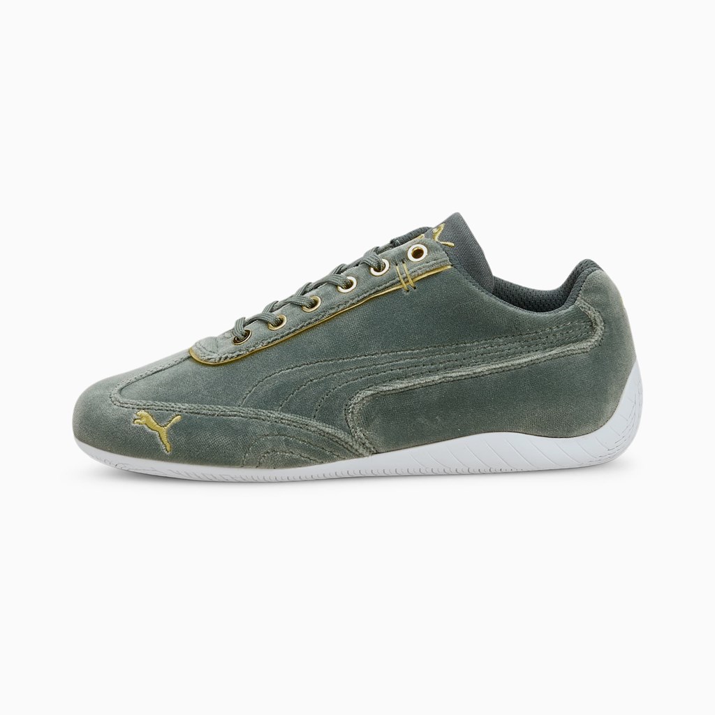 Puma Speedcat Velvet Sneakers Dame Grøn Guld | TE4987250