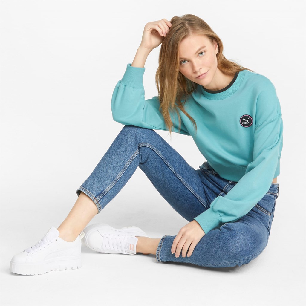 Puma Sportswear by PUMA Crew Neck Sweatshirt Dame Porcelain | OB8512390