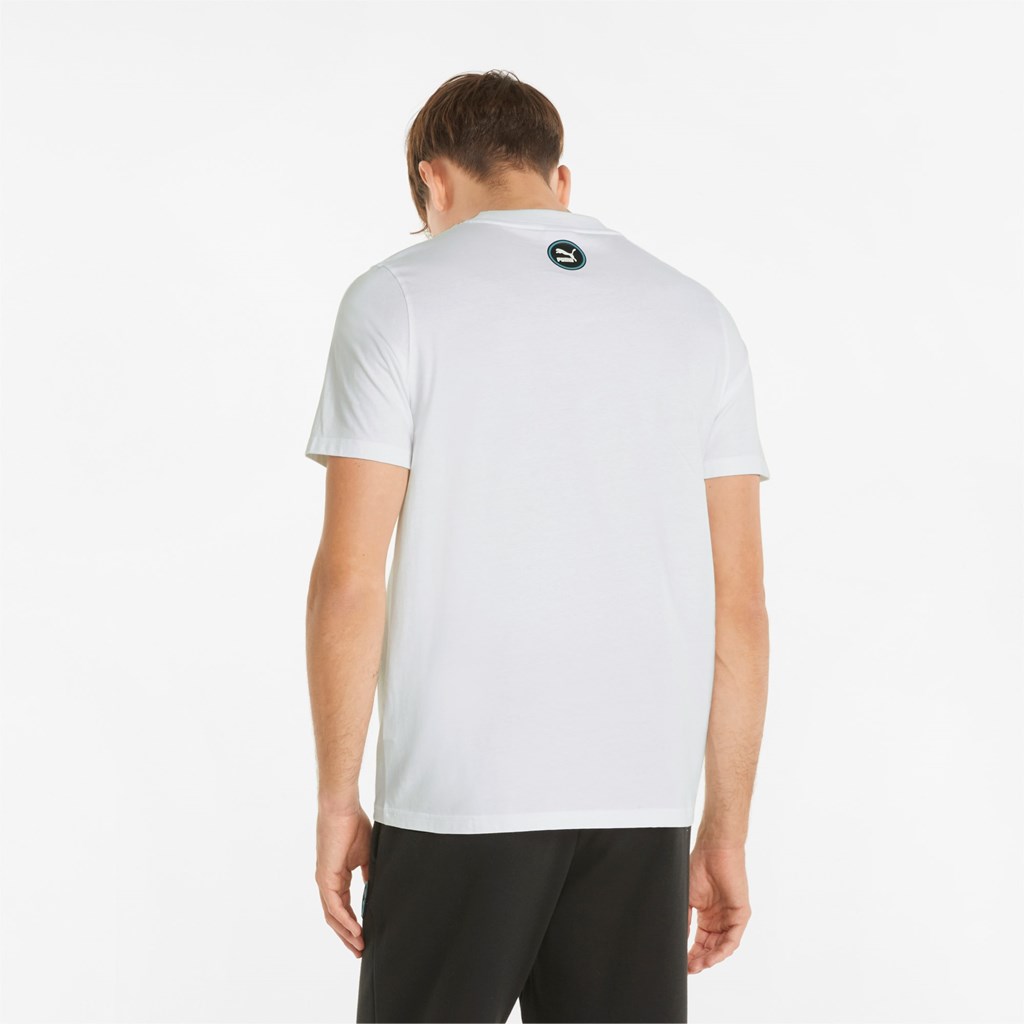 Puma Sportswear by PUMA Graphic Løbe T-shirt Herre Hvide | 761045YAV