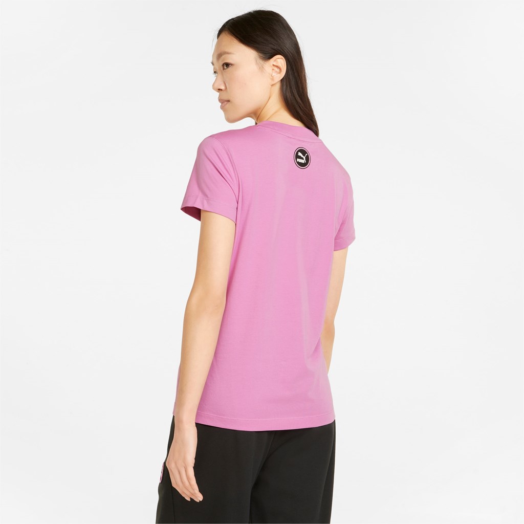 Puma Sportswear by PUMA Graphic Løbe T-shirt Dame Opera Mauve | 768123JWN