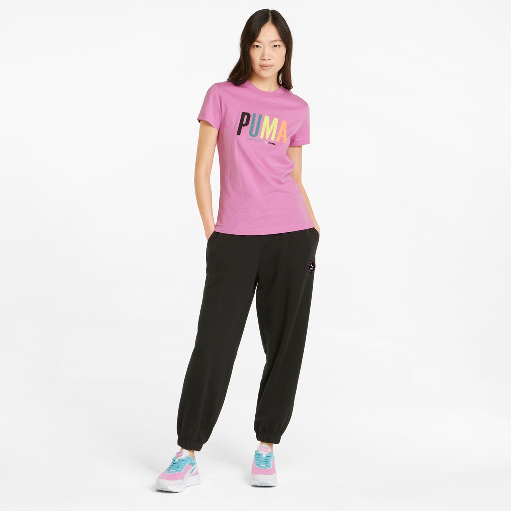 Puma Sportswear by PUMA Graphic Løbe T-shirt Dame Opera Mauve | 768123JWN