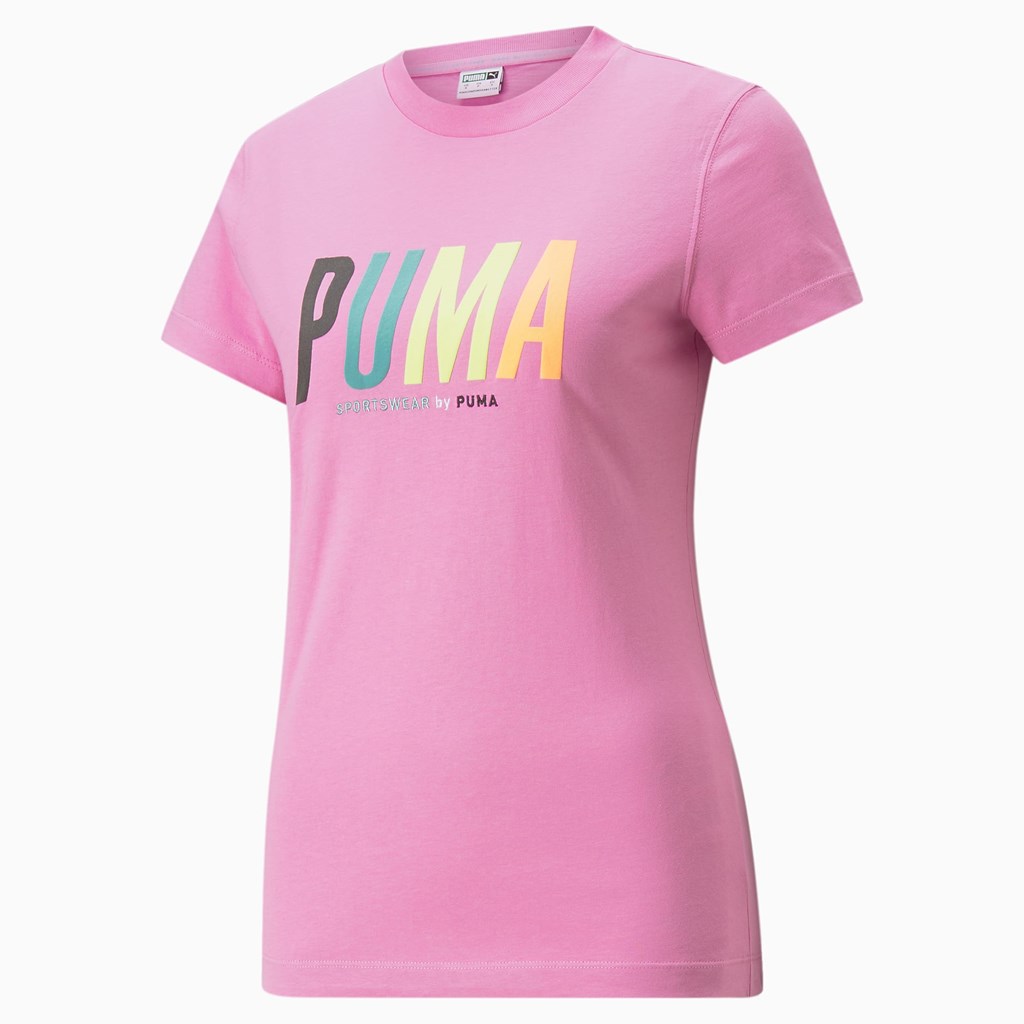 Puma Sportswear by PUMA Graphic Løbe T-shirt Dame Opera Mauve | 768123JWN