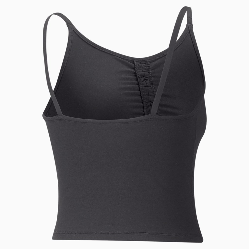 Puma Studio Foundation Ruched Trænings Tank Tops Dame Sort | RK4179256