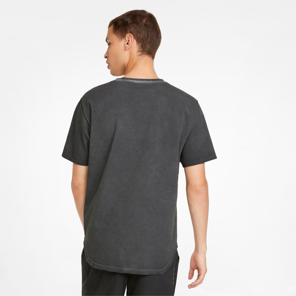 Puma Studio Wash Trænings Løbe T-shirt Herre Sort | 123897HMS