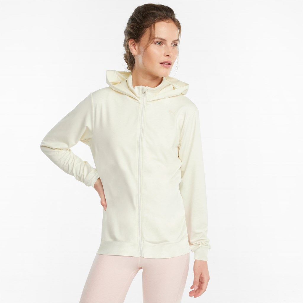 Puma Studio Yogini Full-Zip Trænings Jakke Dame Ivory Glow Heather | 431065FEJ