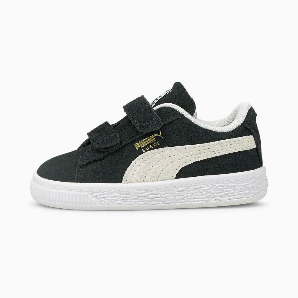 Puma Suede Classic XXI AC Toddler Sneakers Drenge Sort Hvide | 904861FTZ