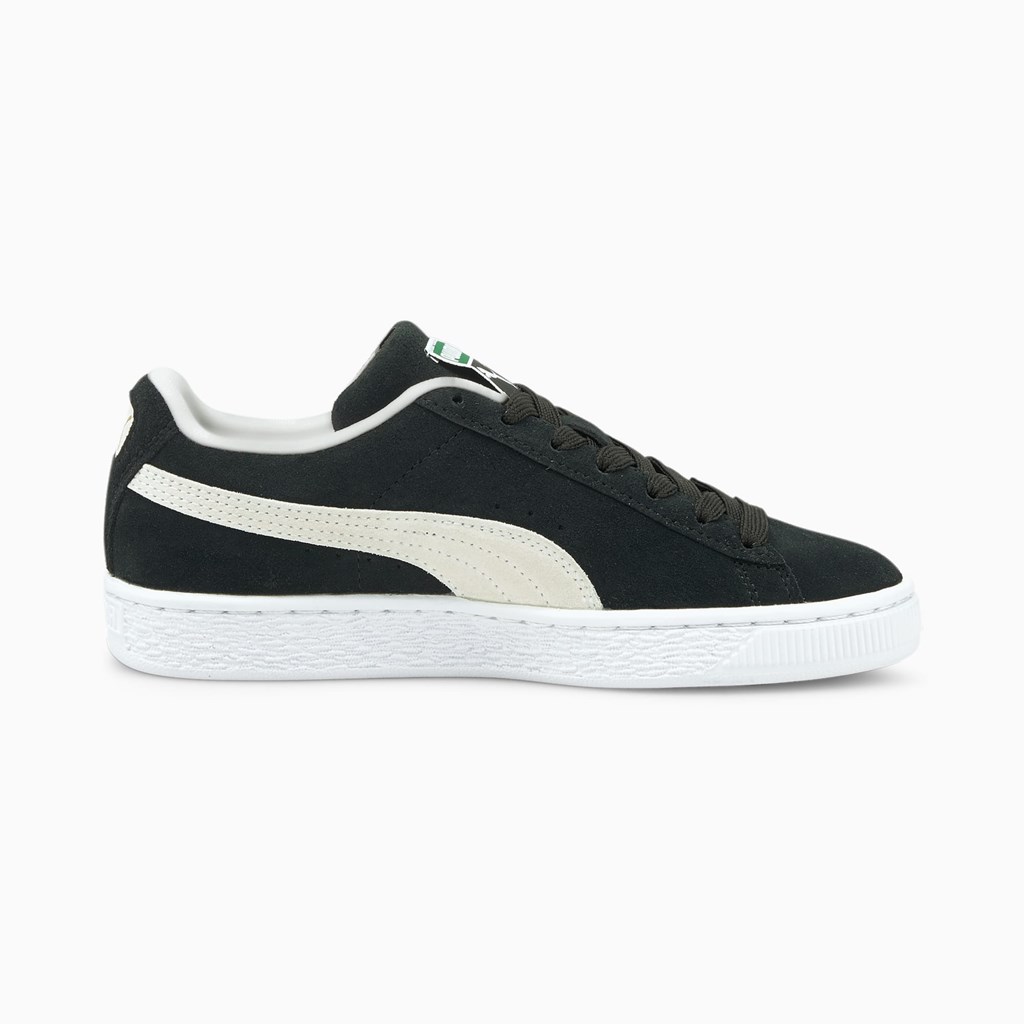 Puma Suede Classic XXI JR Sneakers Drenge Sort Hvide | 906531DQF