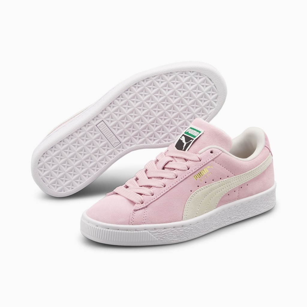 Puma Suede Classic XXI JR Sneakers Drenge Lyserød Hvide | 967285PVZ