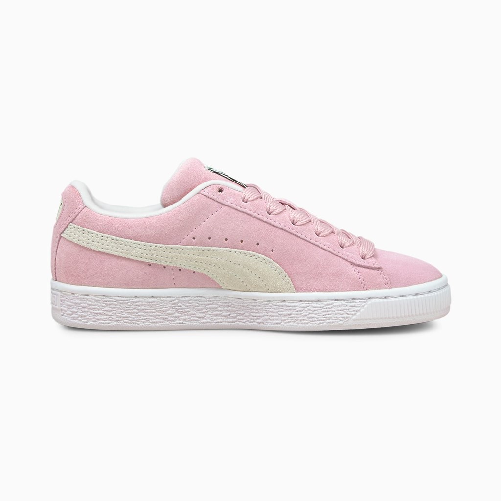 Puma Suede Classic XXI JR Sneakers Drenge Lyserød Hvide | 967285PVZ