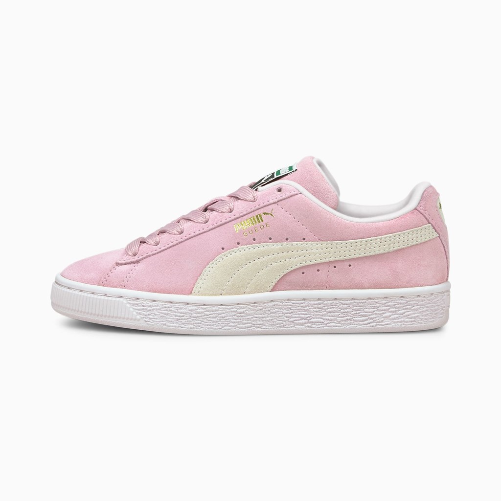 Puma Suede Classic XXI JR Sneakers Drenge Lyserød Hvide | 967285PVZ