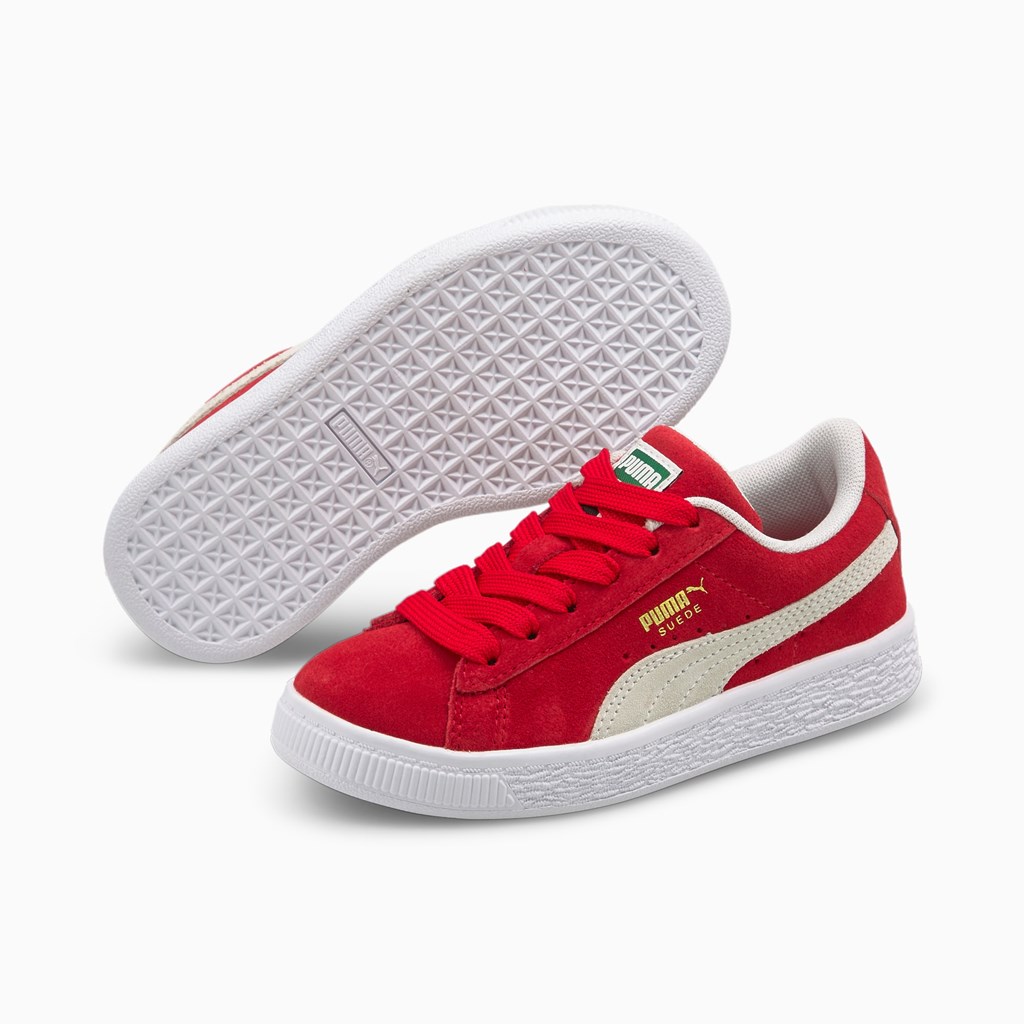 Puma Suede Classic XXI Little Sneakers Drenge Rød Hvide | 806925ZOU