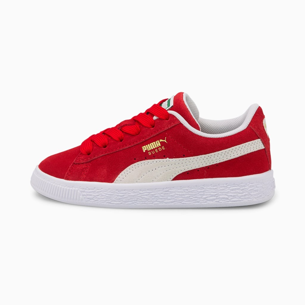 Puma Suede Classic XXI Little Sneakers Drenge Rød Hvide | 806925ZOU