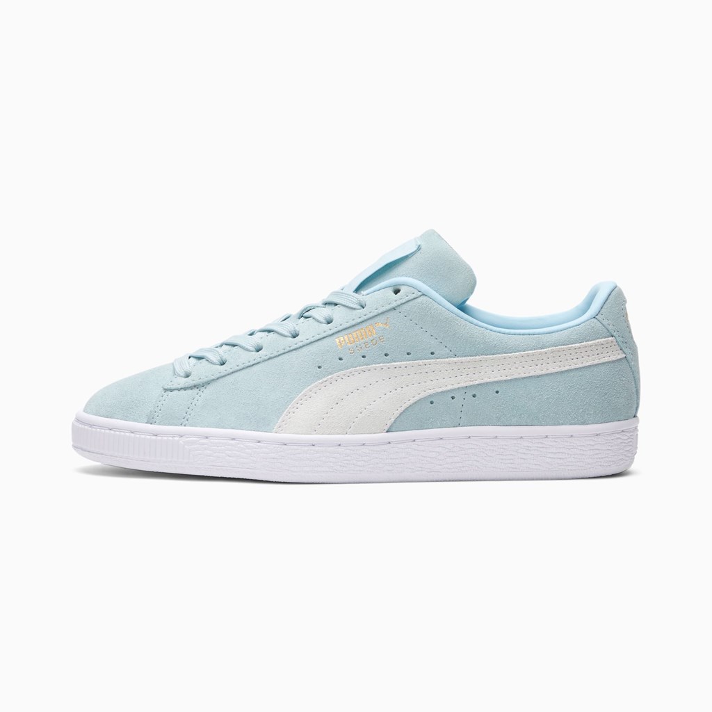 Puma Suede Classic XXI Sneakers Dame Blå Hvide Guld | DO2467581