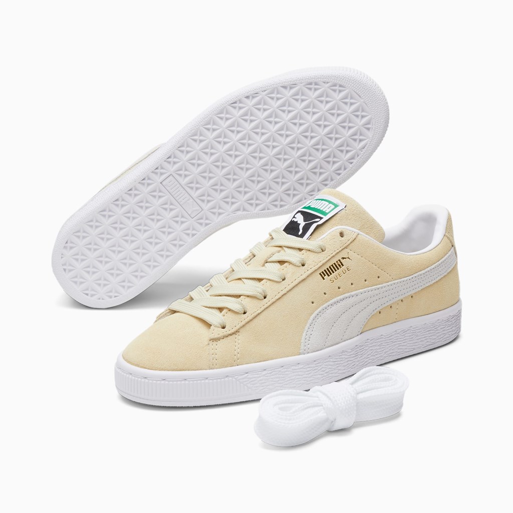 Puma Suede Classic XXI Sneakers Dame Gul Hvide | SE8236045