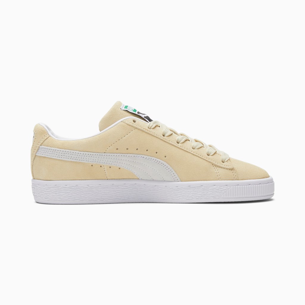 Puma Suede Classic XXI Sneakers Dame Gul Hvide | SE8236045