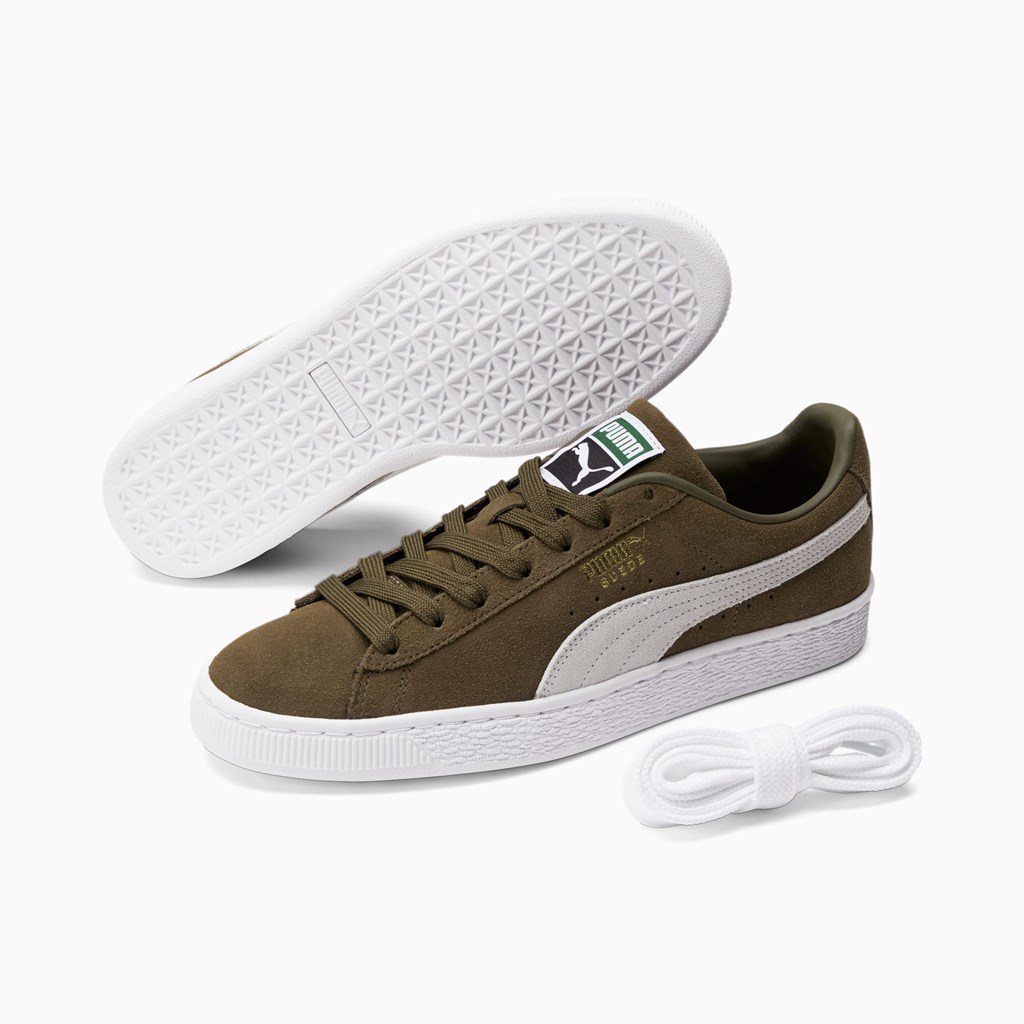 Puma Suede Classic XXI Sneakers Herre Mørkeolivengrøn Hvide Guld | HM0247653