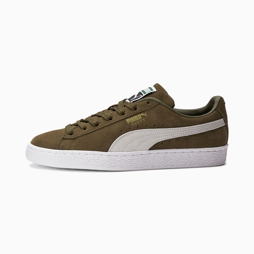 Puma Suede Classic XXI Sneakers Herre Mørkeolivengrøn Hvide Guld | HM0247653