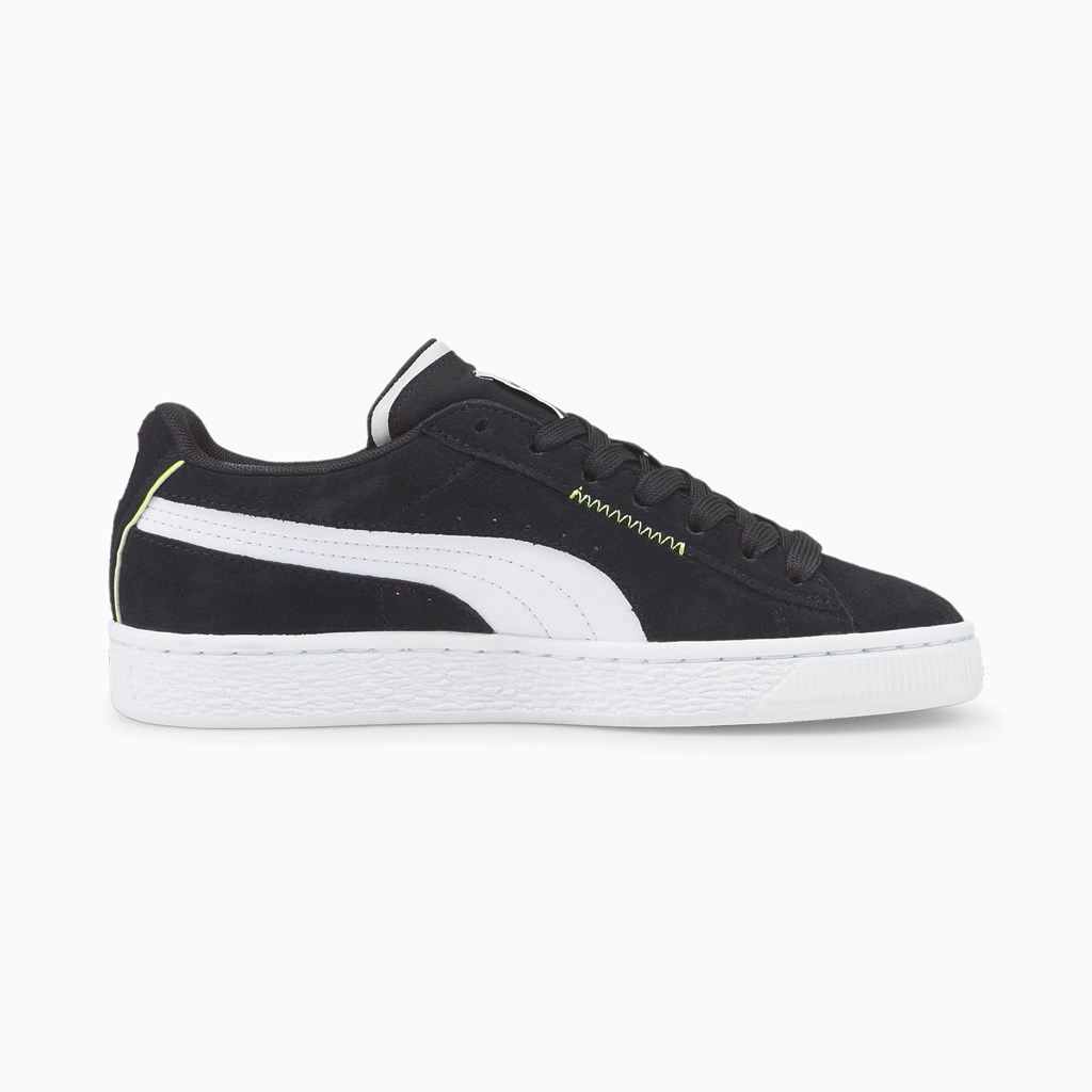 Puma Suede Displaced JR Sneakers Pige Sort Hvide | YO3805649