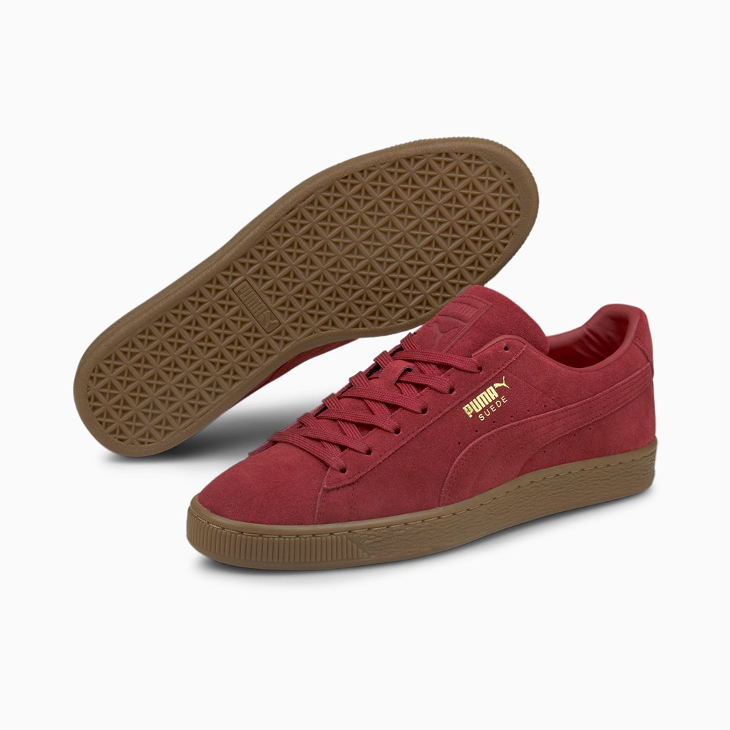 Puma Suede Gum Sneakers Herre Rød | HI2035678