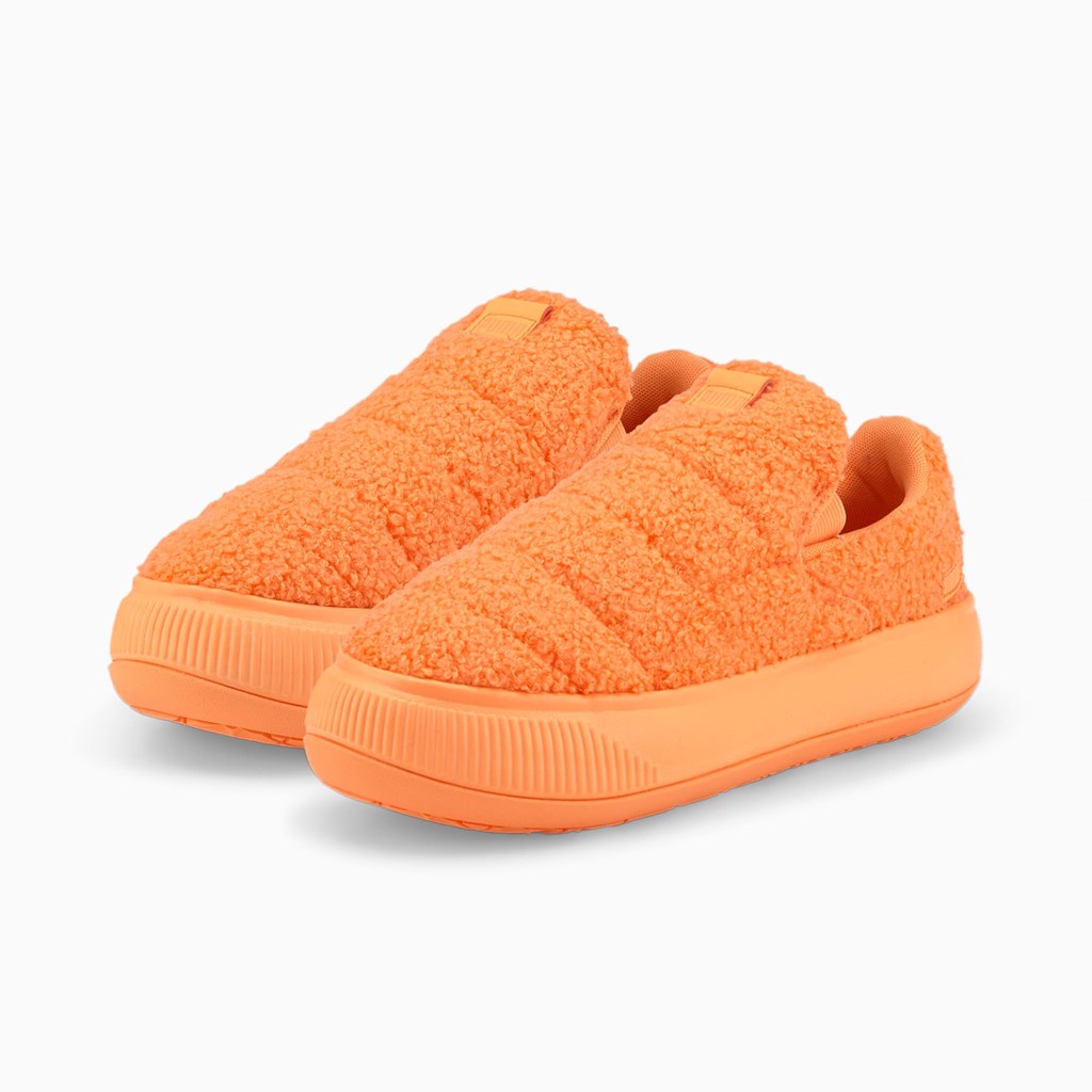 Puma Suede Mayu Slip-On Teddy Sneakers Dame Neon Citrus | 351460KLW