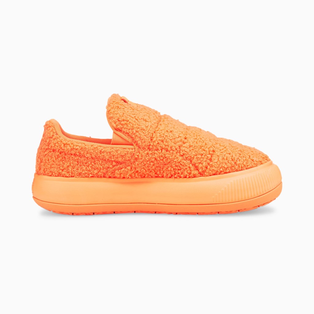 Puma Suede Mayu Slip-On Teddy Sneakers Dame Neon Citrus | 351460KLW