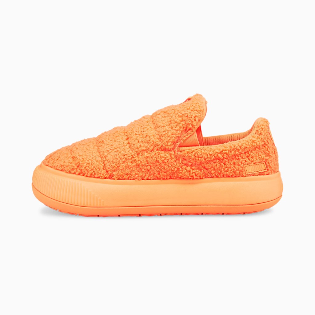 Puma Suede Mayu Slip-On Teddy Sneakers Dame Neon Citrus | 351460KLW