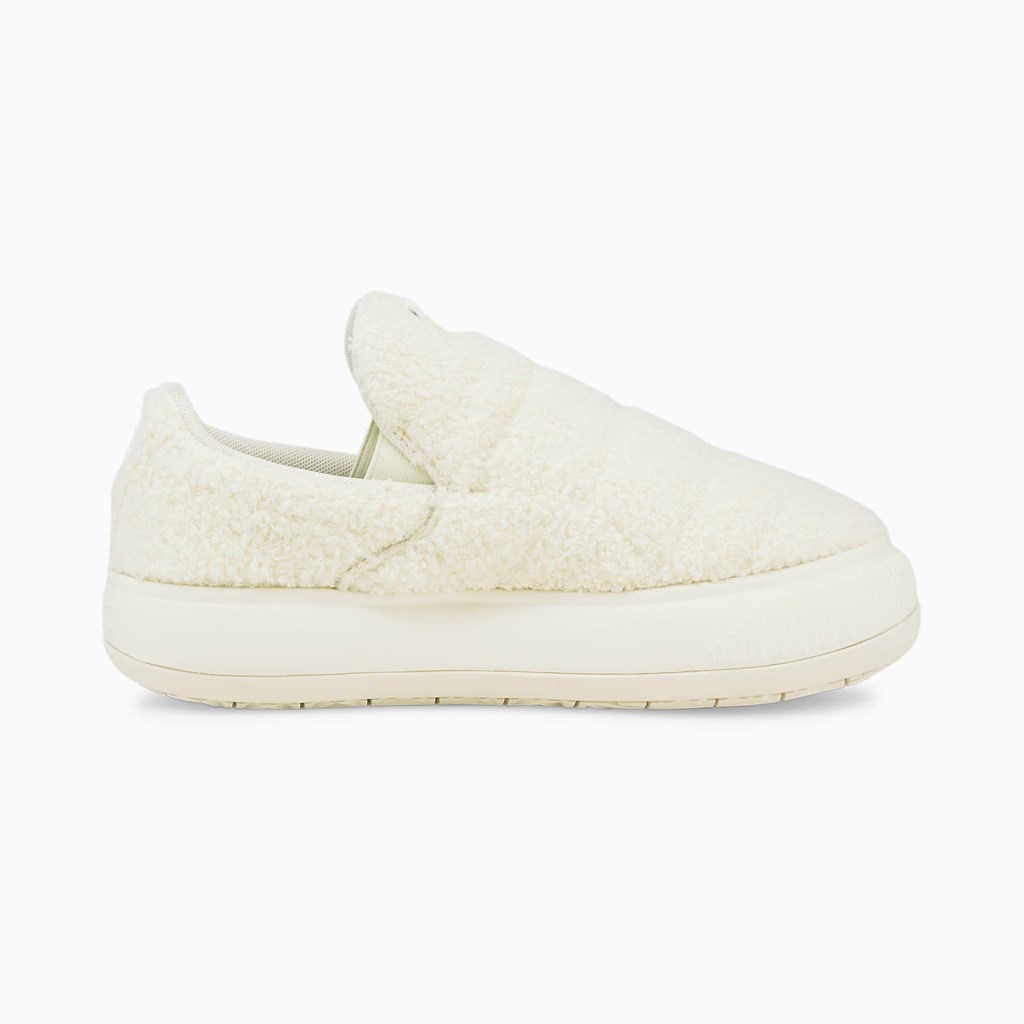 Puma Suede Mayu Slip-On Teddy Sneakers Dame Marshmallow / Putty | 830419CHG