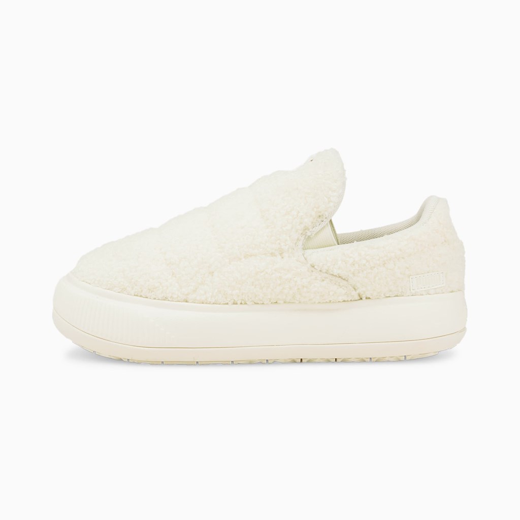 Puma Suede Mayu Slip-On Teddy Sneakers Dame Marshmallow / Putty | 830419CHG