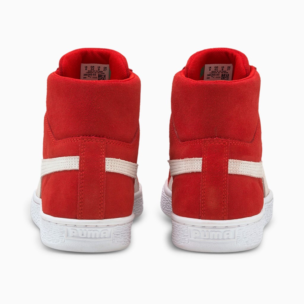 Puma Suede Mid XXI Sneakers Dame Rød Hvide | DB6524310