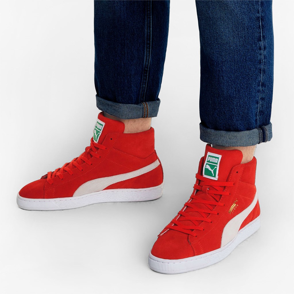 Puma Suede Mid XXI Sneakers Herre Rød Hvide | GM3715209