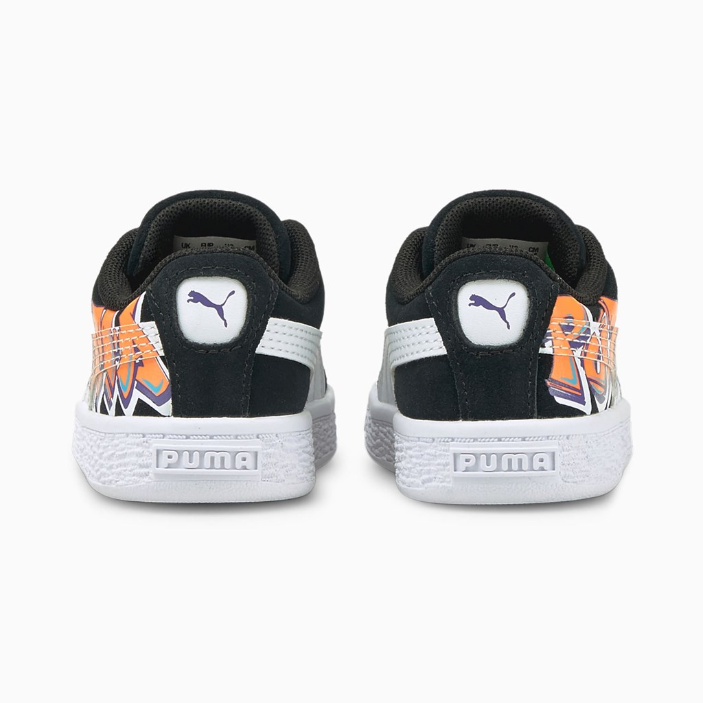 Puma Suede Street Art Toddler Sneakers Pige Sort Orange | 917685GRI