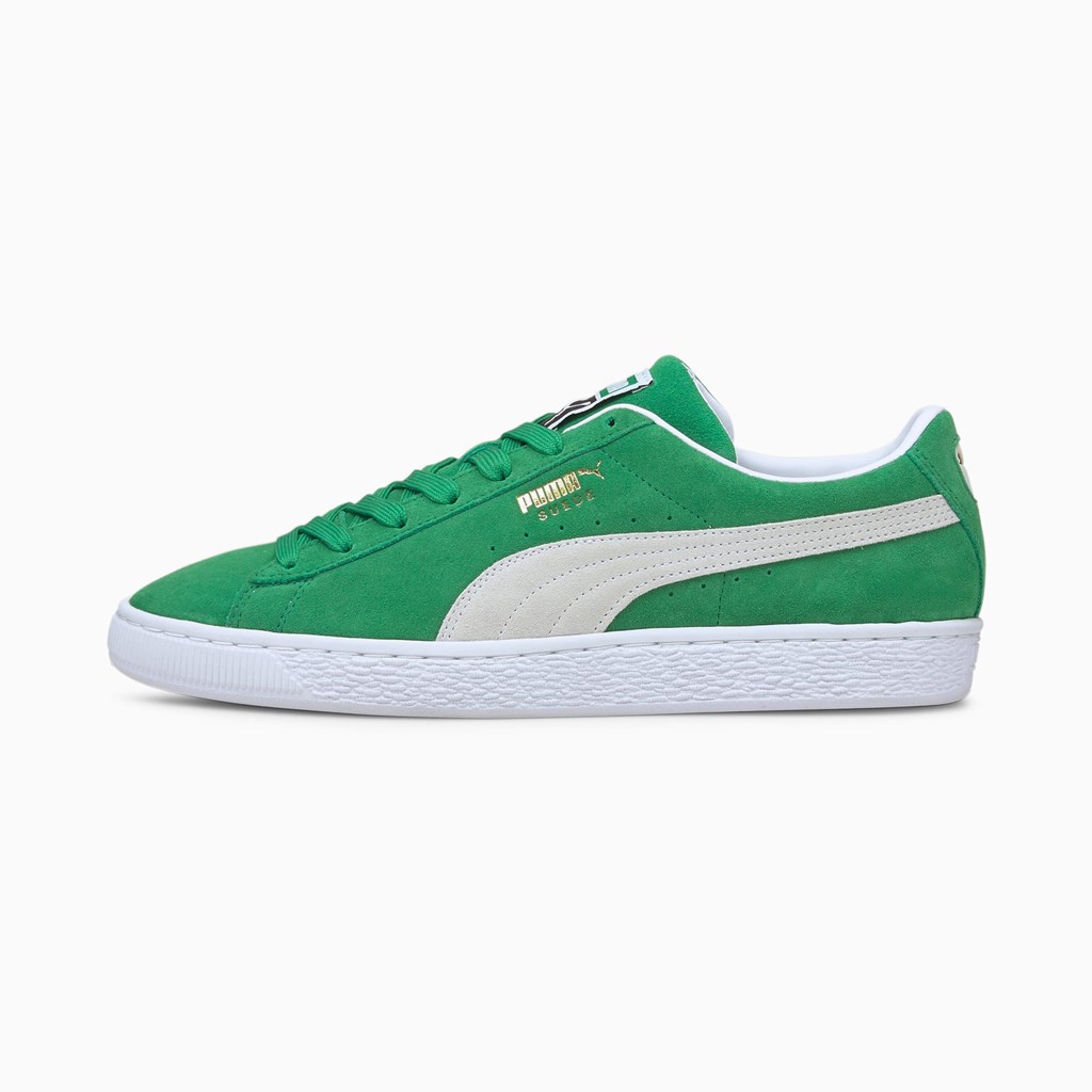 Puma Suede Teams Sneakers Herre Grøn Hvide | YI0569817