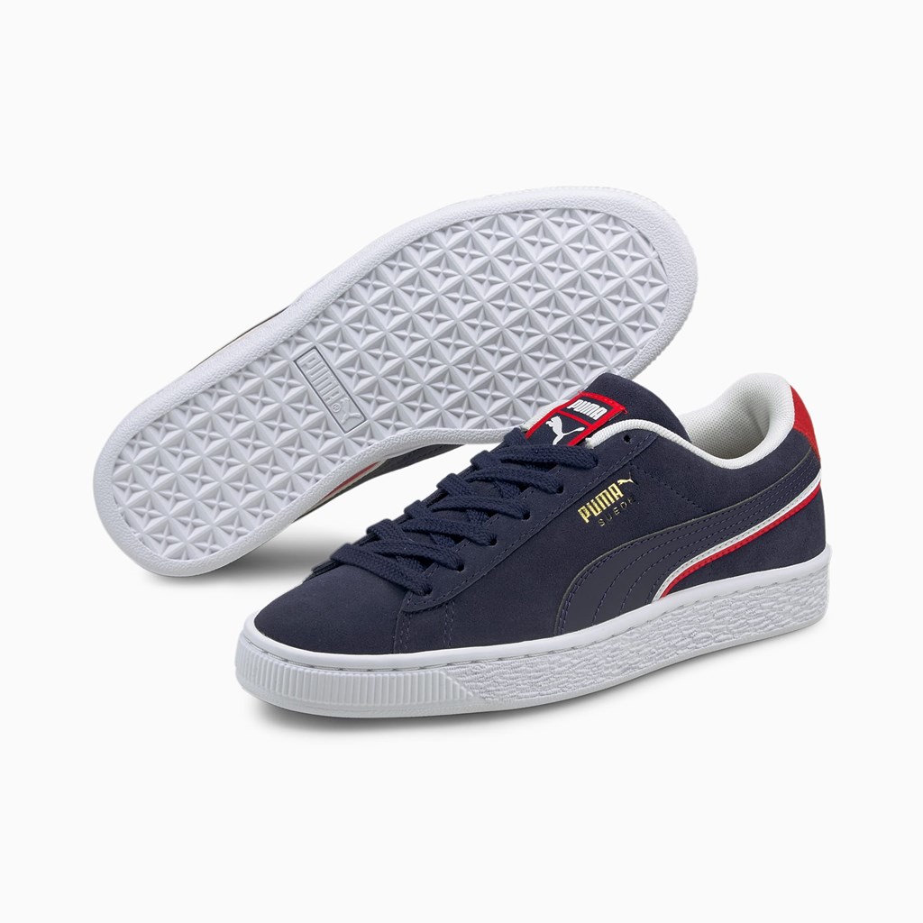 Puma Suede Triplex JR Sneakers Drenge Rød Hvide | 157908UIV