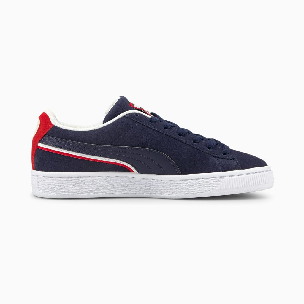 Puma Suede Triplex JR Sneakers Drenge Rød Hvide | 157908UIV