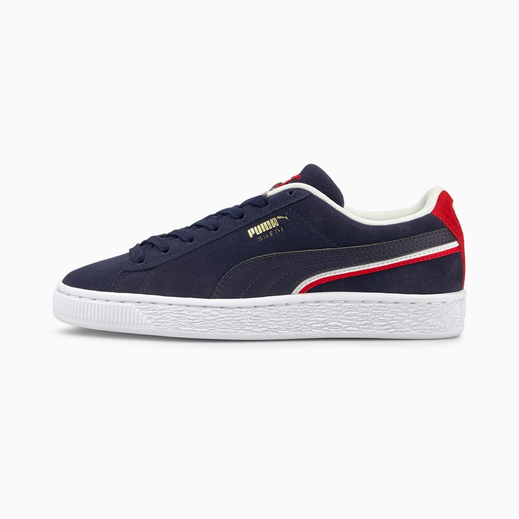 Puma Suede Triplex JR Sneakers Drenge Rød Hvide | 157908UIV