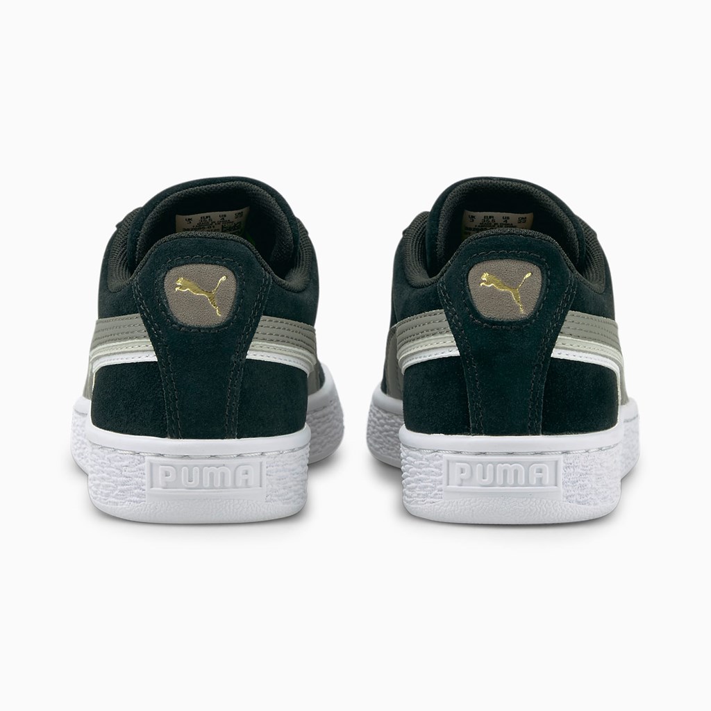 Puma Suede Triplex JR Sneakers Drenge Sort Hvide | 540839ZQC