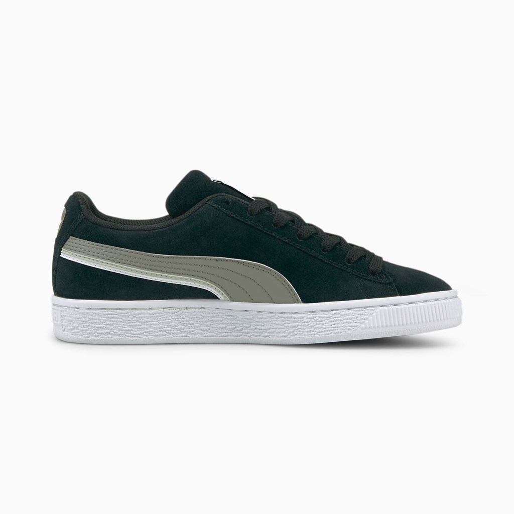 Puma Suede Triplex JR Sneakers Drenge Sort Hvide | 540839ZQC