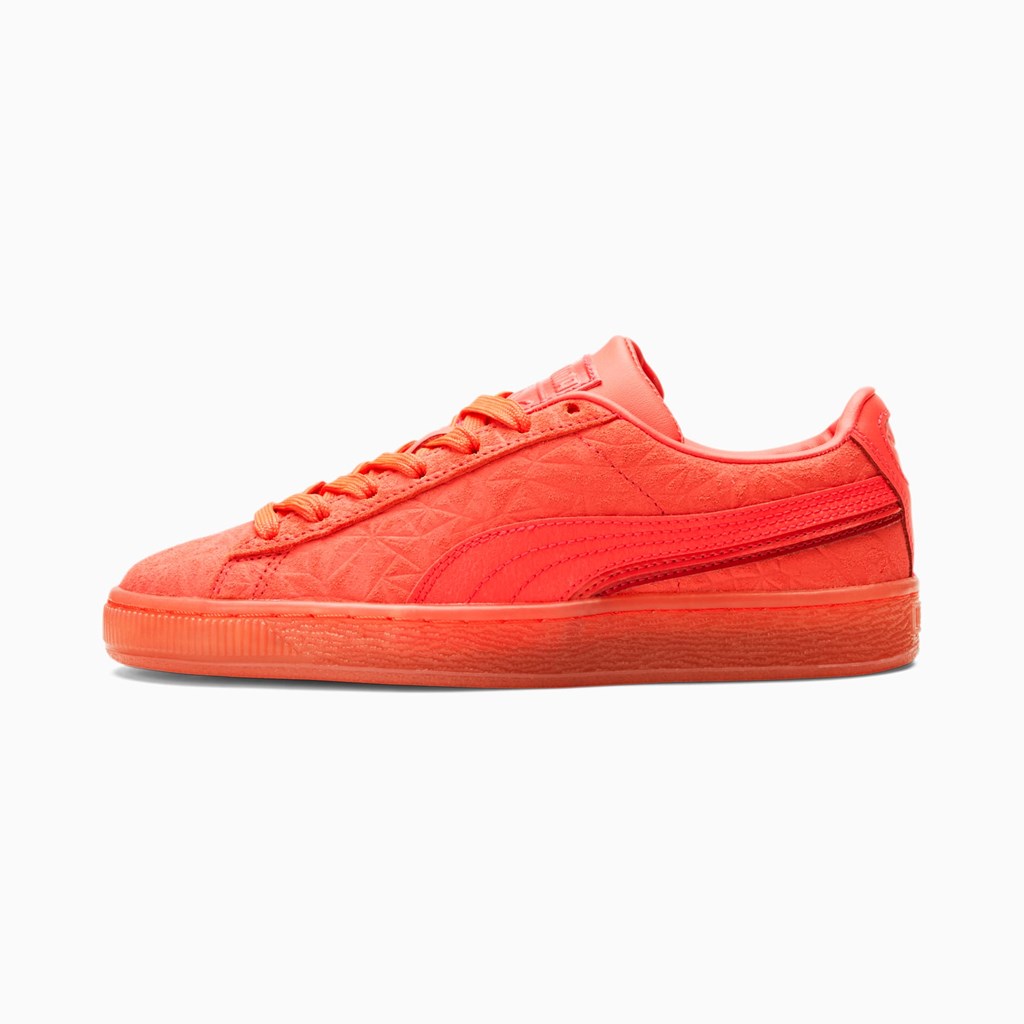 Puma Suede Triplex Mono JR Sneakers Drenge Lyserød Rød | 687421EDH